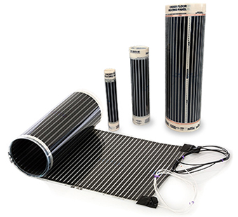 FilmHeat heating elements for radiant heated floor.